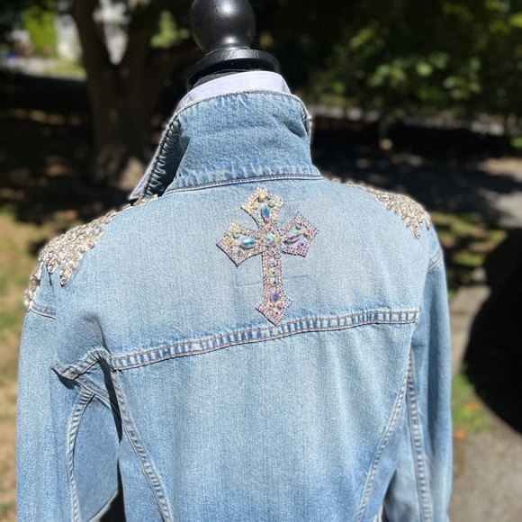 MOTHER Jean Jacket Embellished with Swarovski Crystals - Picture 3 of 14